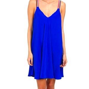 Amanda Uprichard Rainbow Strap Silk Dress